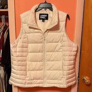 Lands' End Off-White Quilted Vest